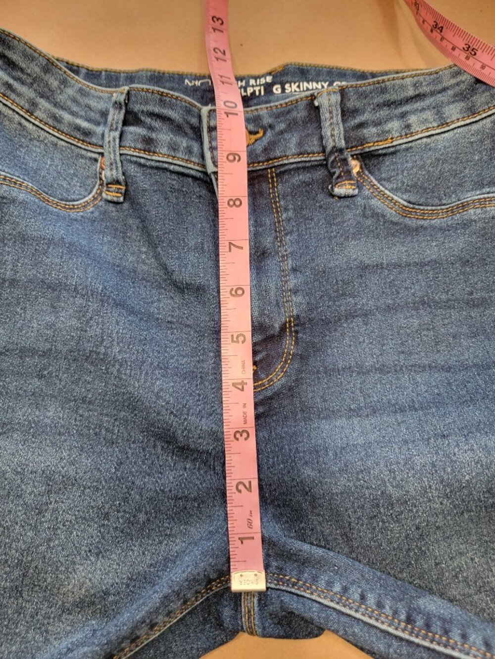 No Boundaries Size 7 Dark Wash High Rise Sculpting Skinny Crop Denim Blue Jeans - Picture 8 of 13